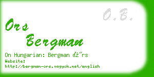 ors bergman business card